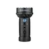Olight Black Marauder Mini Flashlight Front View with Rotary Knob and Toggle Switch for Outdoor Search and Rescue