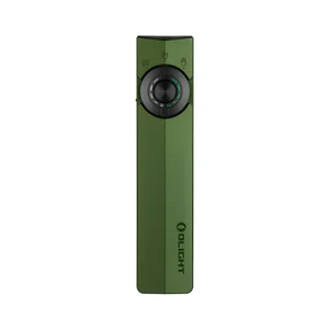 Olight Green ArkPro EDC Flashlight Front View with Rotary Switch and Battery Indicator for Everyday Carry