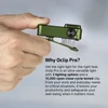 Olight Green Oclip Pro handheld view with a 10,000-cycle tested clip and 3 lighting options for versatile use.