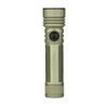 Olight Seeker Ultra olive green rechargeable tactical flashlight with textured grip on white background