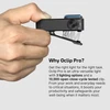 Olight Black Oclip Pro with Blue Ring held in hand, showing 14mm clip for versatile task lighting