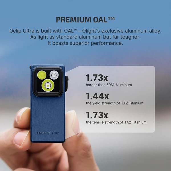 Oclip Ultra EDC Light: 3-in-1 Flood, Spot & UV Modes