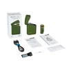 Olight Green Baton 4 Premium Edition full kit unboxed, featuring rechargeable EDC flashlight, wireless charger, and accessories for everyday use.