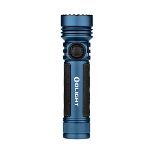 Olight Blue SEEKER 4 PRO Front View with Rotary Switch and Anti-Slip Grip for Outdoor Activities