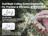 NexTool NEX-Scissors 2.0 dual-blade cutting system features serrated and curved blades to cut rope efficiently.