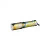 Olight Yellow and Teal Tropical Palm I3E EOS Keychain Flashlight Side View for Everyday Carry and Emergency Use