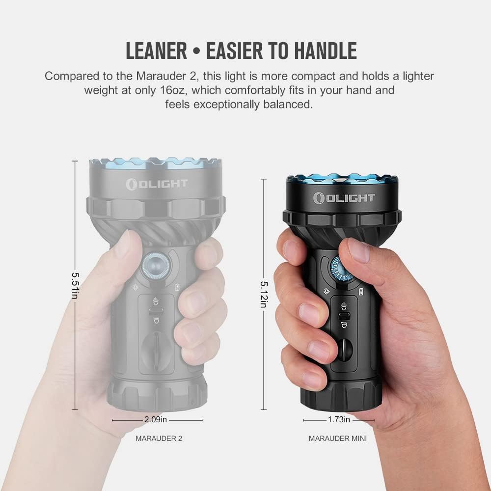 Marauder Mini Powerful LED Flashlight 7000lm RGB Dual Beam Olight