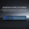 Blue flashlight with 55-day runtime, intuitive indicators show brightness and battery level through micro-perforations.