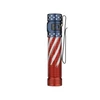 Olight US Flag ArkPro Flashlight Side View with Textured Grip and Pocket Clip for Outdoor and Everyday Carry
