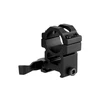 Black metal quick detach scope ring with QD lever for rifles.