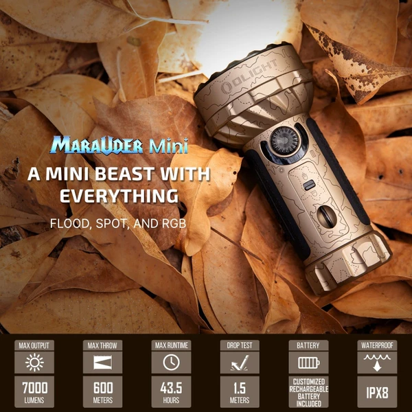 Marauder Mini Powerful LED Flashlight With RGB- Olight