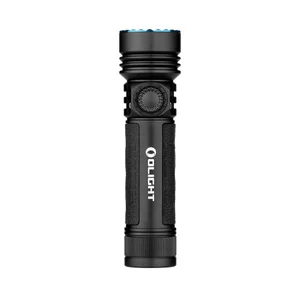 Olight Black Seeker 4 Pro LED Flashlight with Textured Grip and Rotary Switch for Outdoor and Everyday Carry