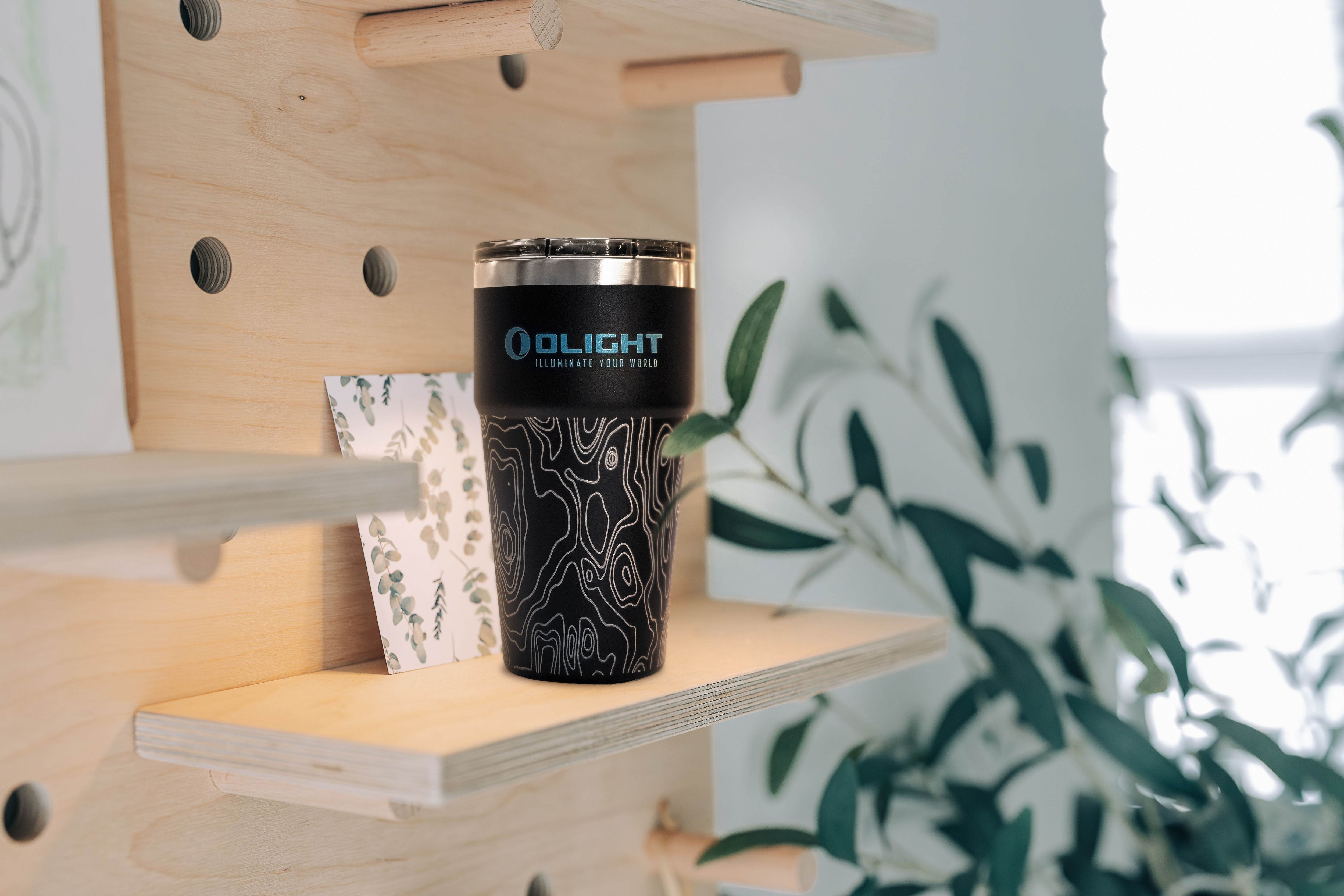 Olight Black Contour Lines 20 oz Tumbler - Olight