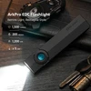 Olight Black ArkPro EDC Flashlight Close-up with Blue Button and Keyring for Everyday Carry and Illumination