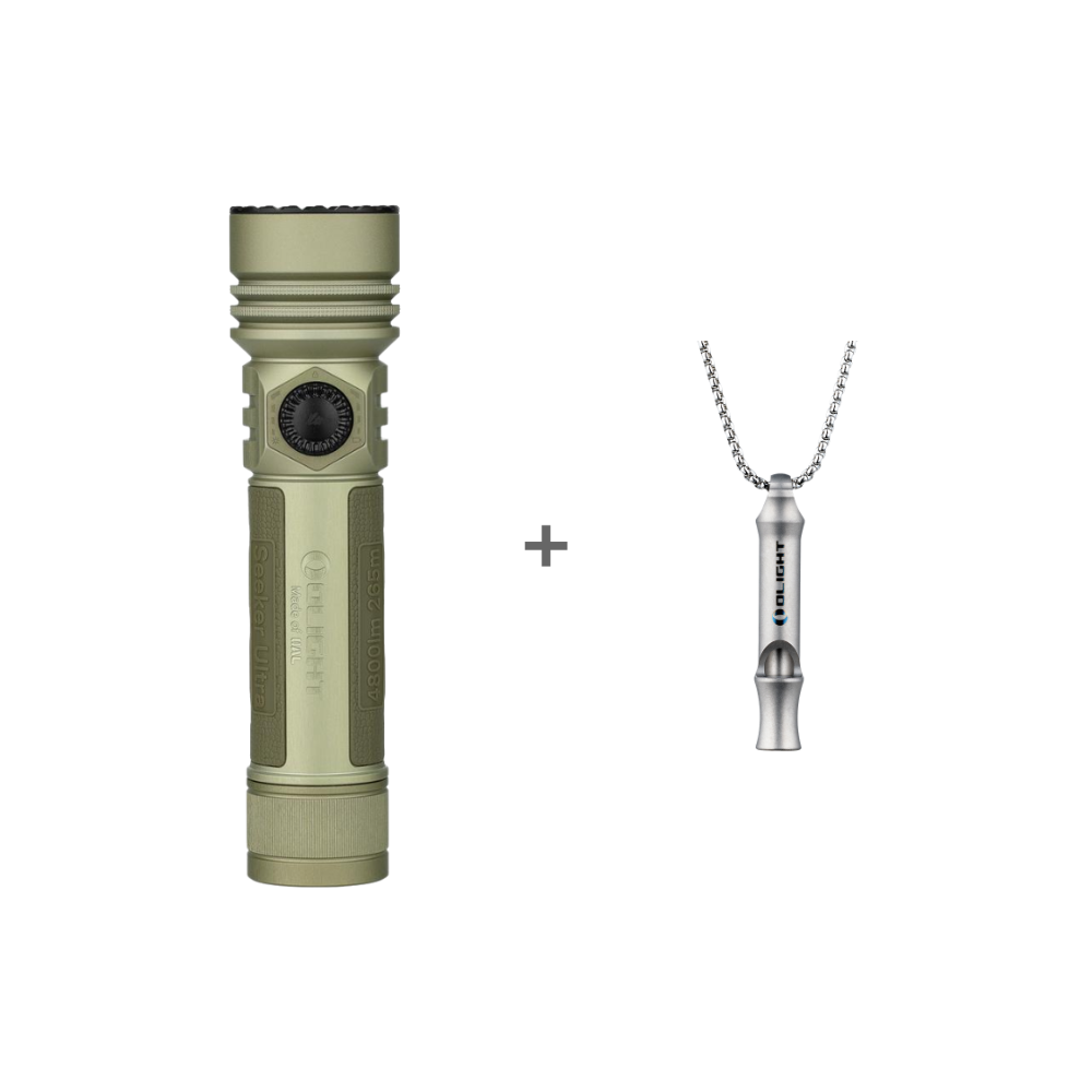 Seeker Ultra High Power Flashlight Olive Green Bundle