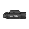 Olight PL-3 Valkyrie weapon light in black showing the side profile with mounting block on white background