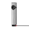 Olight Silver ArkPro Ultra Flat EDC Flashlight Standing Front View Charging with Magnetic Base Cable and Selector Dial