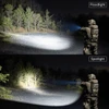 Olight PL X flashlight beam comparison, demonstrating floodlight and spotlight modes for tactical use.