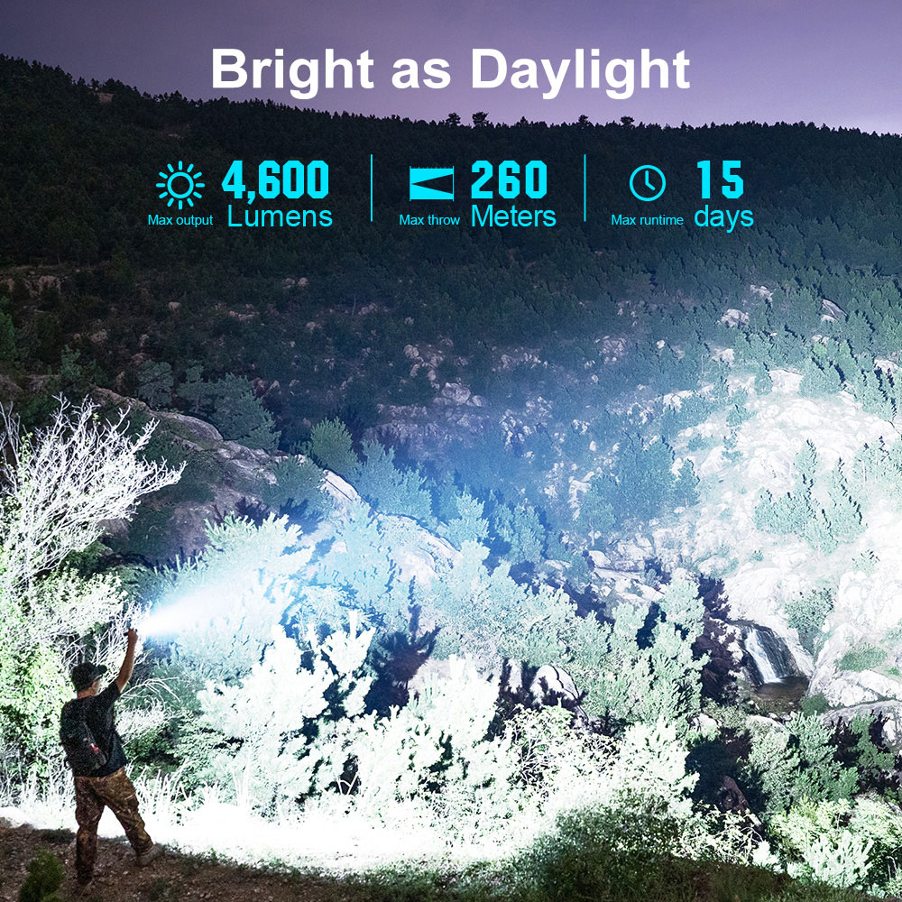 Seeker 4 Pro 4600 Lumen High Power Rechargeable LED Flashlight