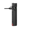 Black Olight Arkfeld Ultra flat flashlight charging with a USB-C cable showing battery indicators and mode selector dial