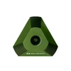 Olight Arkfeld Pro OD Green triangular flashlight, close up, front view, isolated on white