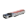 Olight USA Flag ArkPro Flat EDC Flashlight Side View with Dual Beam and Pocket Clip for Everyday Carry and Outdoor Use
