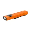 Olight Orange Arkfeld Pro Flat EDC Flashlight Side View with Laser UV Light and Pocket Clip for Everyday Carry