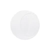 White circular plastic cover with recessed C-shaped design
