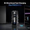 TOPDON V3000 jump starter fast charging a laptop with PD60W bi-directional power delivery.