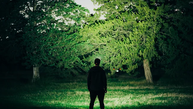 Outdoor adventure with flashlights