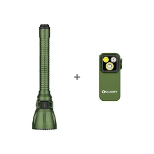 Olight Green Javelot Turbo 2 Flashlight and Headlamp Bundle for Outdoor Activities and Tactical Use