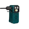 Olight Teal Blue Oclip Pro S Clip-on Light charging with USB-C cable showing engraved compass design for everyday carry