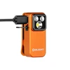 Olight Orange Oclip Pro S Close-up View of Charging Port and Triple LED for Everyday Carry and Task Lighting