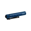 Olight Blue I3T 2 Flashlight side view with textured tailcap and black pocket clip for everyday carry.