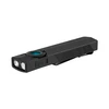 Olight Black ArkPro Flashlight Front Side View with Blue Power Button and USB-C Charging Port for Everyday Carry