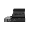 Olight Osight matte black red dot sight side view showing windage adjustment and battery compartment on white background