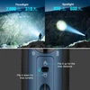 Olight Blue Marauder Mini flashlight with control switch, demonstrating floodlight and spotlight modes for outdoor exploration.