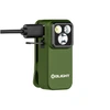 Olight Green Oclip Pro close-up view with charging cable for hands-free illumination and versatile use