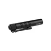 Olight Black I3T 2 flashlight side view with textured tail switch and pocket clip for everyday carry and outdoor use.