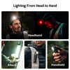 Multi-functional flashlight: worn on headband, magnetically attached, clipped to gear, or held handheld.