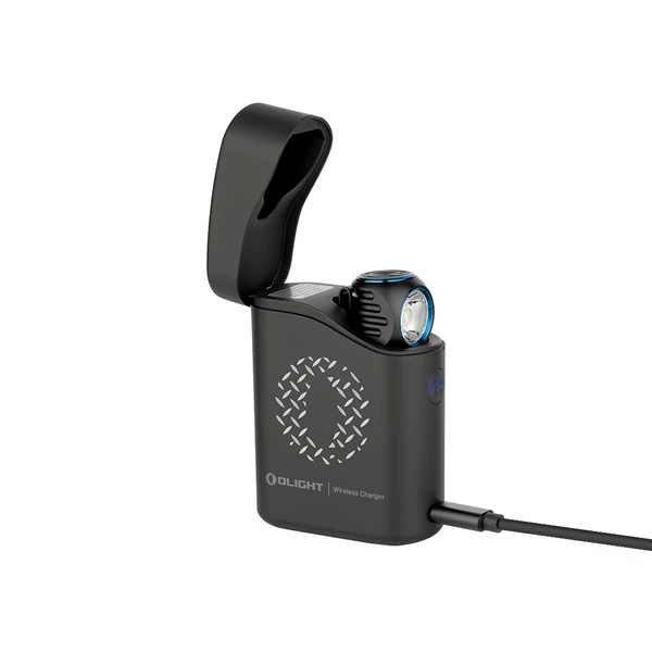 Olight Black Perun 3 Mini Headlamp and Wireless Charger Kit, for Portable Everyday Carry and Charging