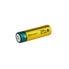 Olight 2500mAh AA 1.2V HR6 rechargeable NiMH battery featuring yellow and green casing isolated on white background