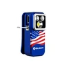Olight Blue Oclip Pro S front view with American flag design and integrated light for everyday carry.