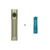 Olight Baton 3 Pro olive green EDC flashlight and Olight i3E EOS teal blue keychain flashlight bundle