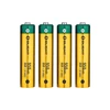 Olight Gold AAA 1.2V HR03 rechargeable batteries in a 4-pack for long-lasting power in various devices.