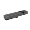 Olight Gray ArkPro Flat Flashlight Side View with Laser Warning and Pocket Clip for Everyday Carry and Outdoor Use