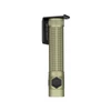 Olight Baton 3 Pro Max LED flashlight, olive green, with magnetic charging, on a white background.