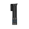 Olight Baton 4 black compact flashlight, side view, with blue accents