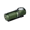 Olight OD Green PERUN 2 MINI Right Angle Flashlight Side View with Pocket Clip for Camping and EDC Use
