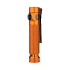 Orange Baton 4 Pro rechargeable flashlight with clip, textured body, and USB-C charging port